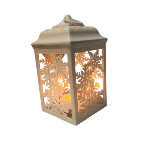 Christmas Snowflake Holiday LED Lantern 8" - Picture 2 of 6